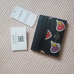 Coach Card Case With Hearts NEW